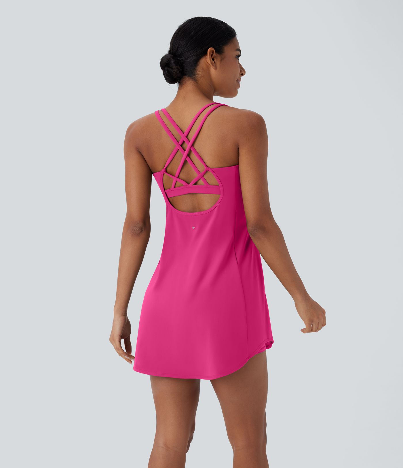 SoftlyZero™ Plush Cut Out Pocket 2-Piece Mini Yoga Active Dress