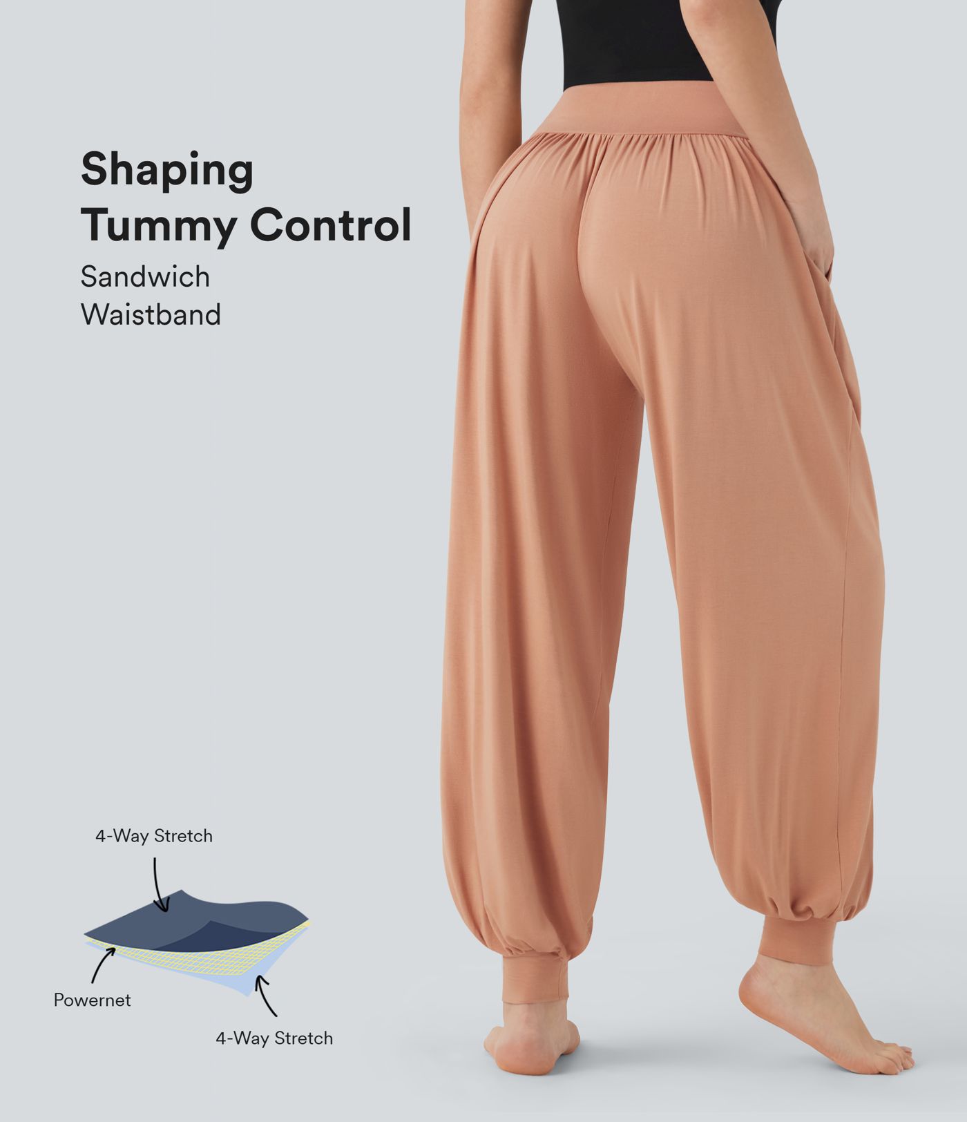 High Waisted Tummy Control Yoga Joggers with Pockets