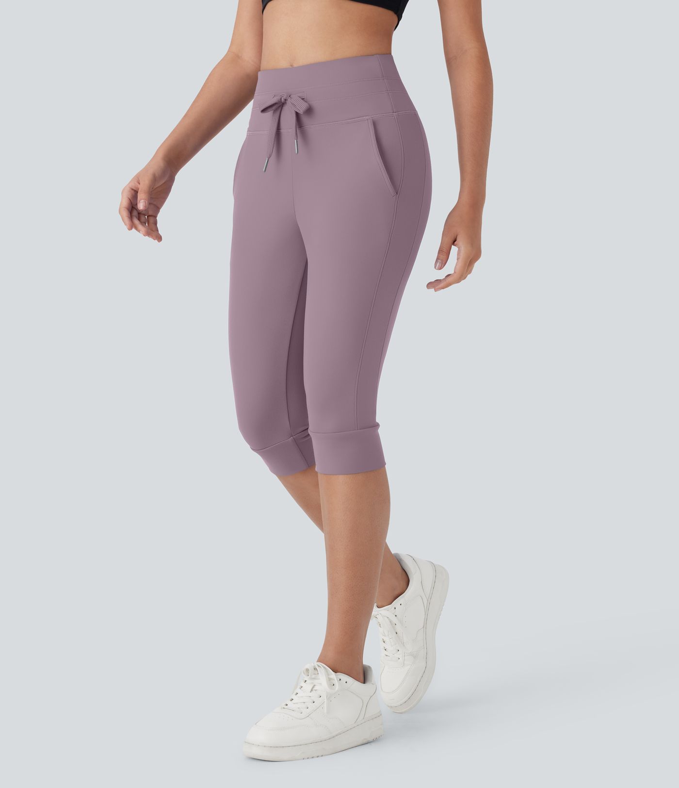 Softlyzero™ Plush sporty yoga pedal pants with side pocket, drawstring, and high waist