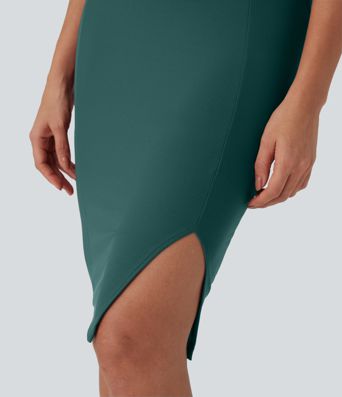 Patitoff™ Flow Pet Hair Resistant High Waisted Tummy Control 2-in-1 Bodycon Midi Casual Skirt