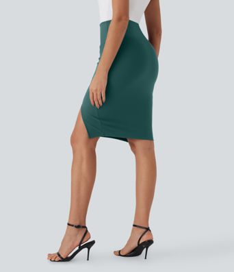 Patitoff™ Flow Pet Hair Resistant High Waisted Tummy Control 2-in-1 Bodycon Midi Casual Skirt