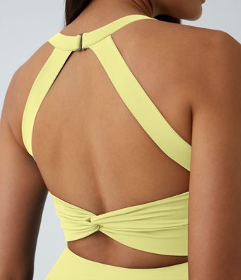 SoftlyZero™ Airy Backless Twisted Flare Low Support Dance Active Dress-Longer Length-Easy Peezy Edition A-C Cups