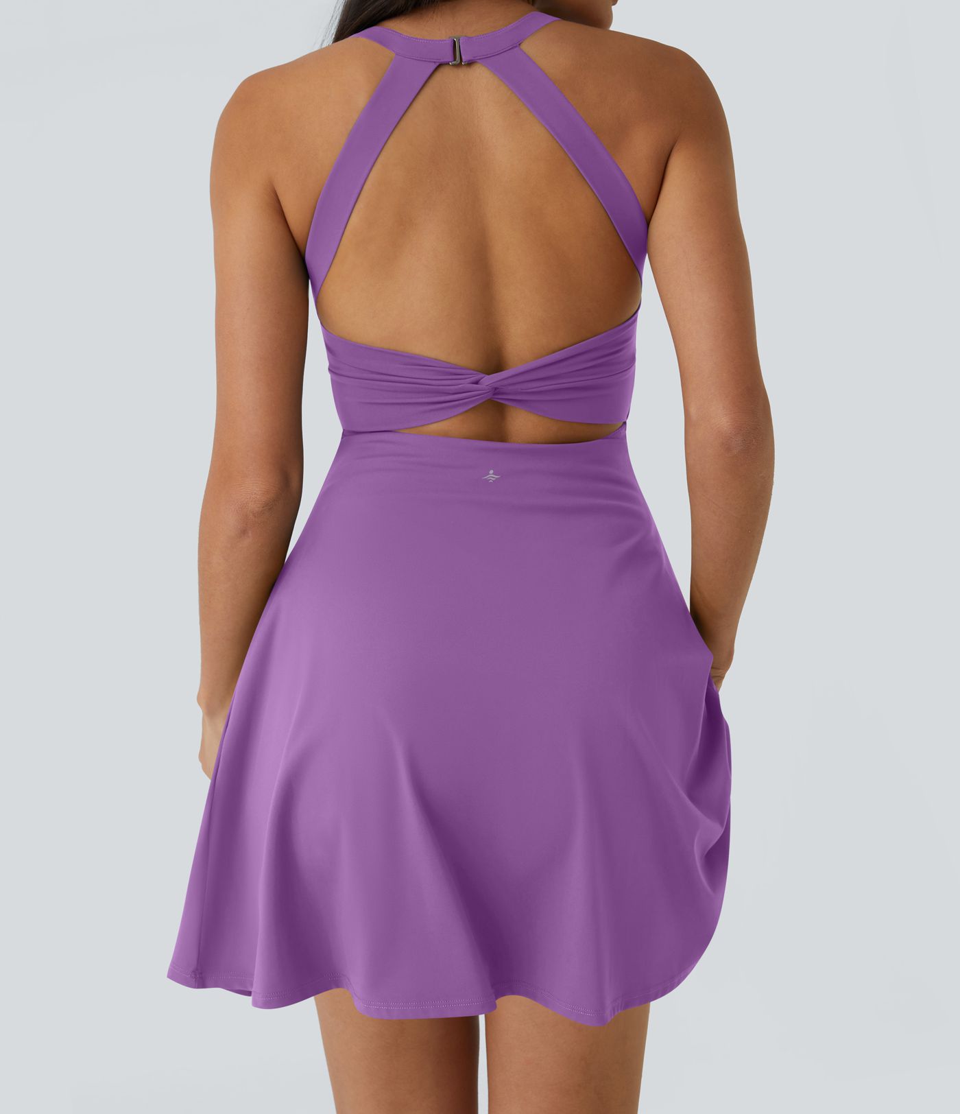 SoftlyZero™ Airy Backless Twisted Flare Low Support Dance Active Dress-Longer Length-Easy Peezy Edition A-C Cups