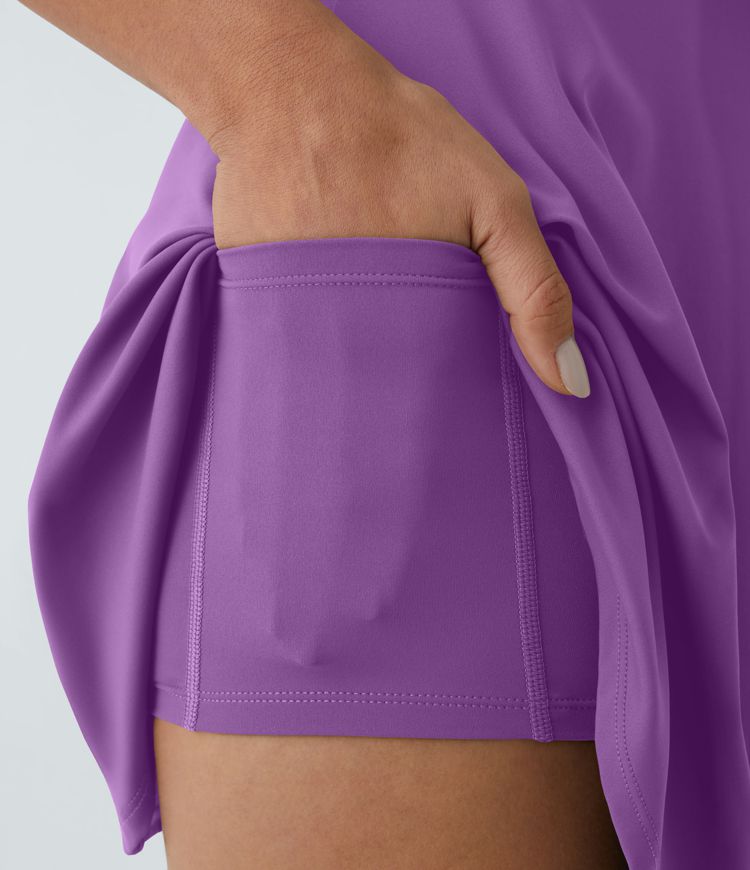 SoftlyZero™ Airy Backless Twisted Flare Low Support Dance Active Dress-Longer Length-Easy Peezy Edition A-C Cups