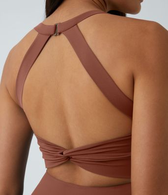 SoftlyZero™ Airy Backless Twisted Flare Low Support Dance Active Dress-Longer Length-Easy Peezy Edition A-C Cups