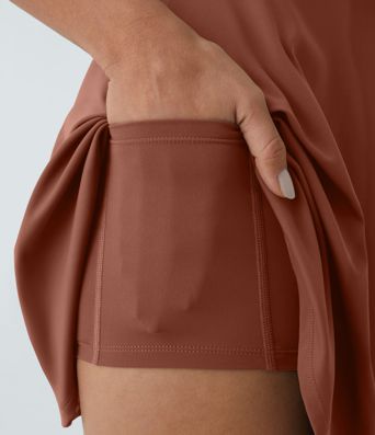 SoftlyZero™ Airy Backless Twisted Flare Low Support Dance Active Dress-Longer Length-Easy Peezy Edition A-C Cups