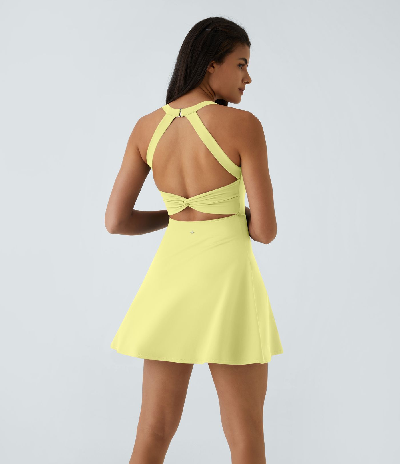 SoftlyZero™ Airy Backless Twisted Flare Low Support Dance Active Dress-Longer Length-Easy Peezy Edition A-C Cups