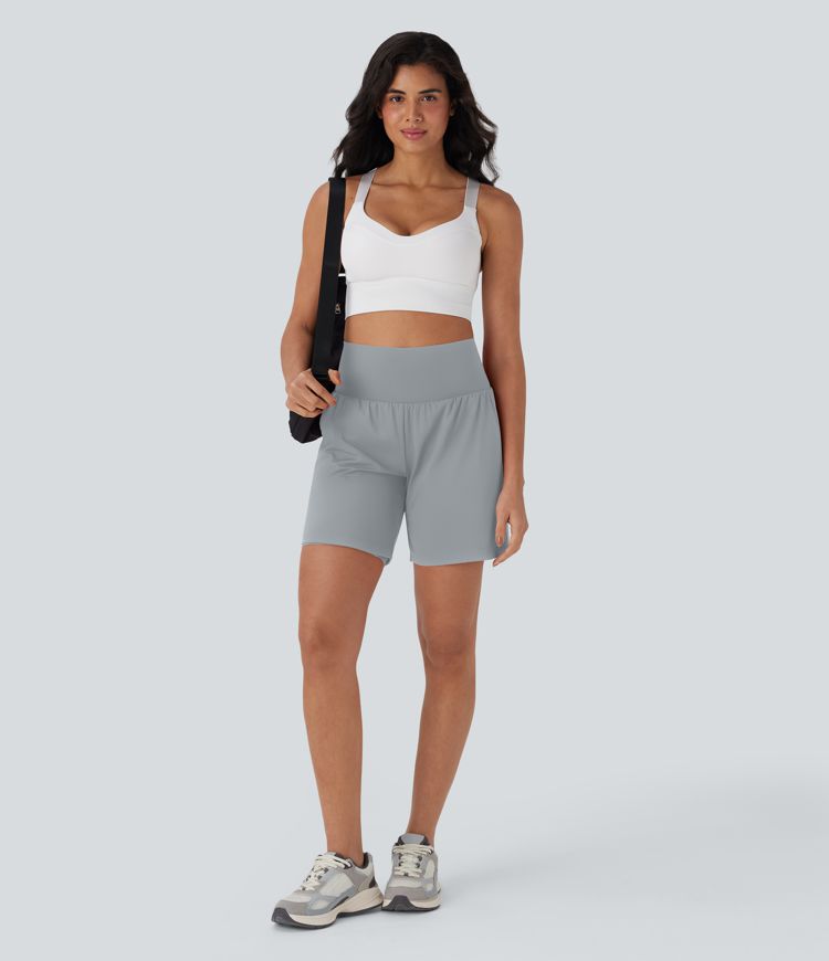 Softlyzero™ Airy Super High Waisted 2-in-1  Yoga Shorts 7" with Pockets