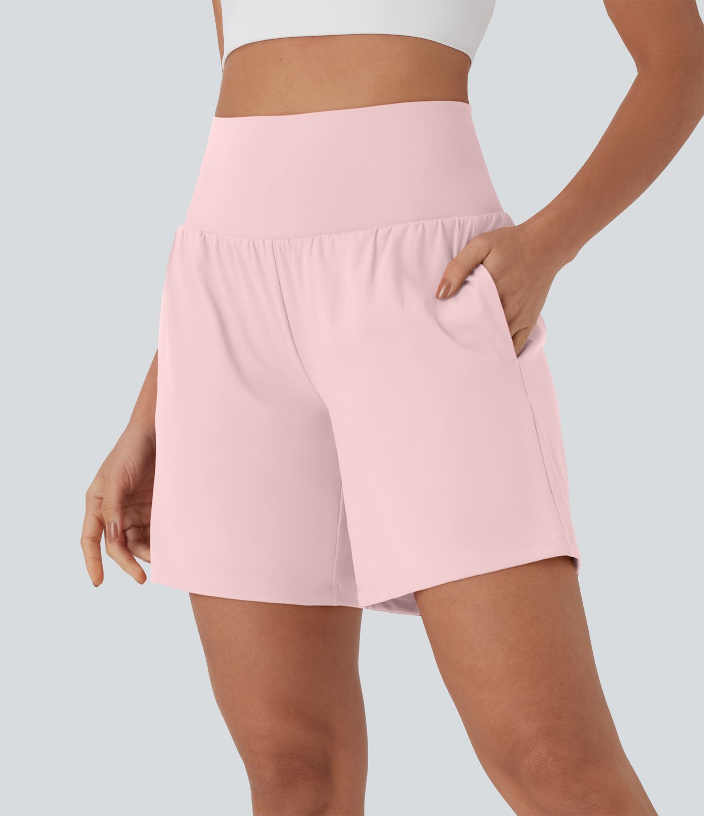 Softlyzero™ Airy - 2-in-1 Yoga-Shorts mit superhohem Bund, mehreren Taschen und Cool-Touch - 17,78 cm