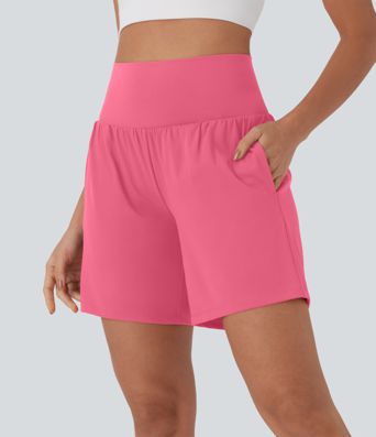SoftlyZero™ Airy Super High Waisted 2-in-1 Cool Touch Yoga Shorts 7" with Pockets