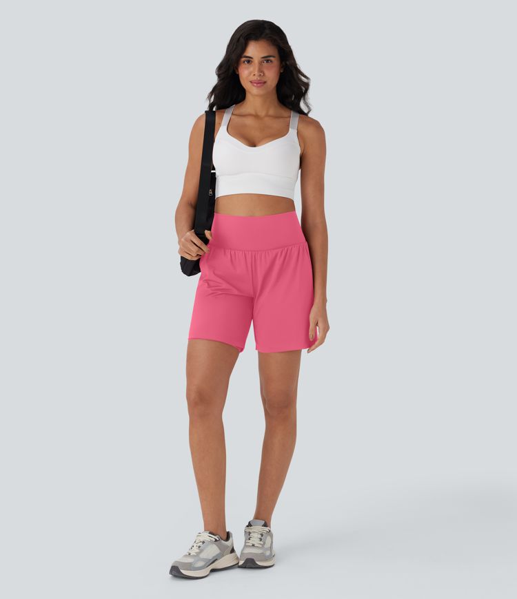 SoftlyZero™ Airy Super High Waisted 2-in-1 Cool Touch Yoga Shorts 7" with Pockets