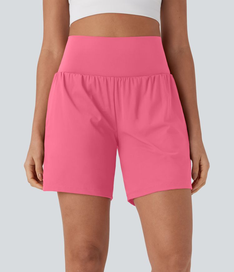 SoftlyZero™ Airy Super High Waisted 2-in-1 Cool Touch Yoga Shorts 7" with Pockets