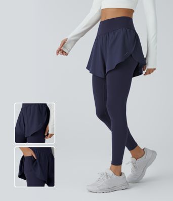 Leggings d'Entraînement Breezeful™ à Taille Haute avec Poches, Séchage Rapide, à Pois Réfléchissants 2-en-1