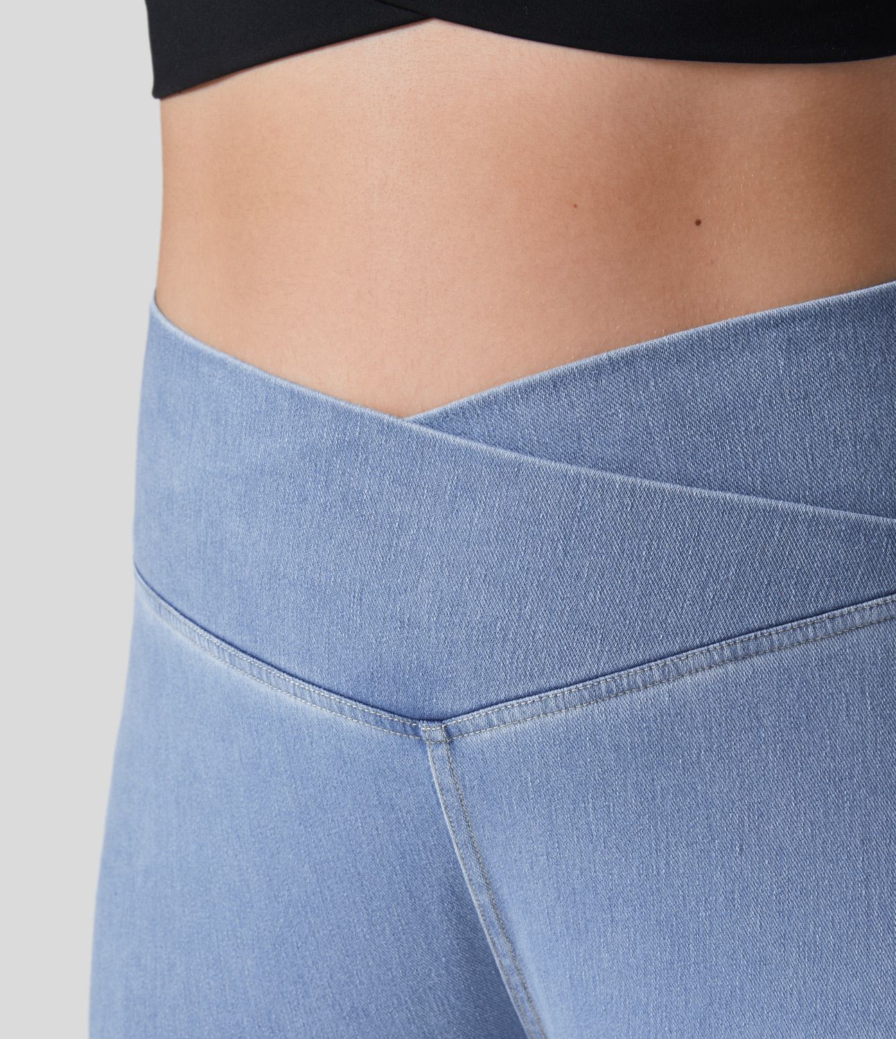 Halara Flex™ Crossover Pocket Washed Denim Work Plus Size Leggings