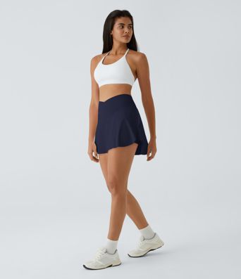 SoftlyZero™ Airy Crossover Pocket 2-in-1 Cool Touch Tennis Skirt-Lucid-Longer Length-UPF50+