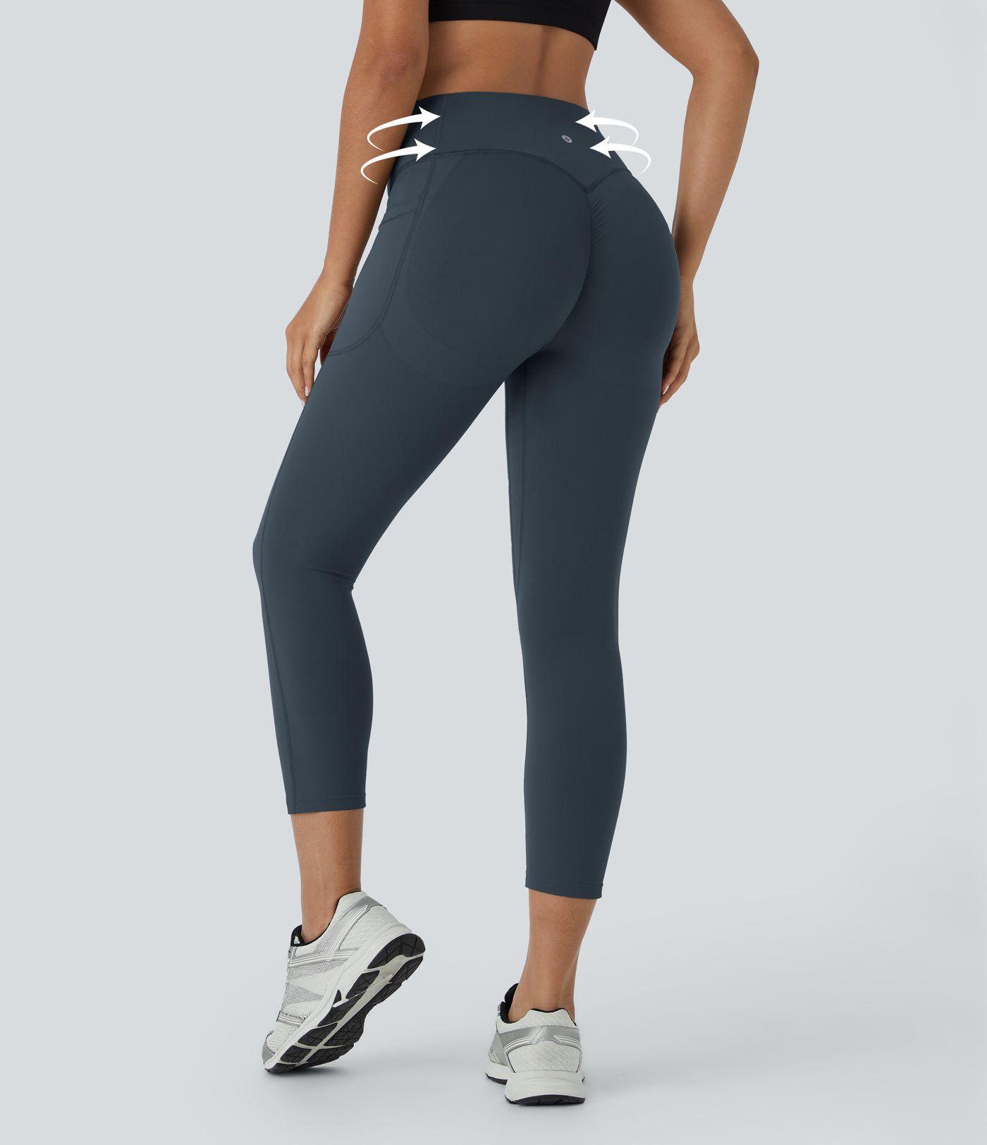 Halara UltraSculpt™ - Formende Capri-Workout-Leggings mit hohem Bund, Seitentaschen, Booty-Scrunch und Bauchkontrolle -Po-Lifting