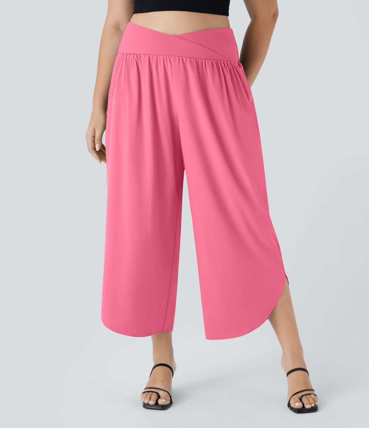 Breezeful™ High Waisted Crossover Pocket Quick Dry Plus Size Pants