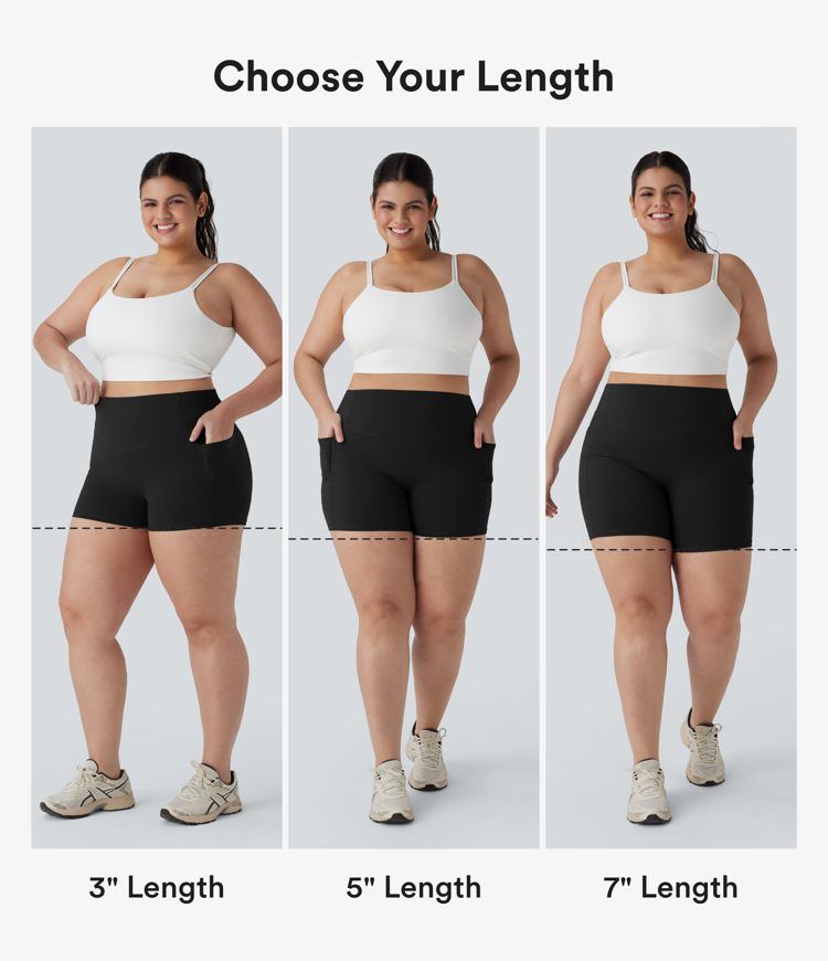 Plus Size Halara UltraSculpt™ High Waisted Scrunch Butt Lifting Tummy Control Shaping Training Biker Shorts 7'' with Pockets