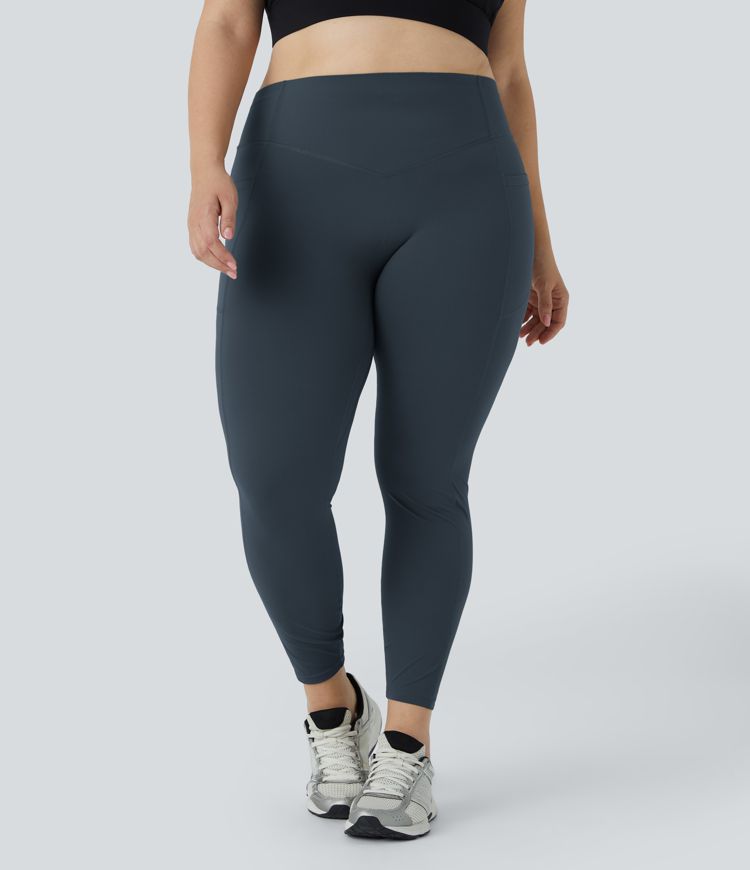 Halara UltraSculpt™ SoCinched Leggings Taille Haute Sculptantes Fessiers Gainantes Contrôle du Ventre avec Poches Taille Plus