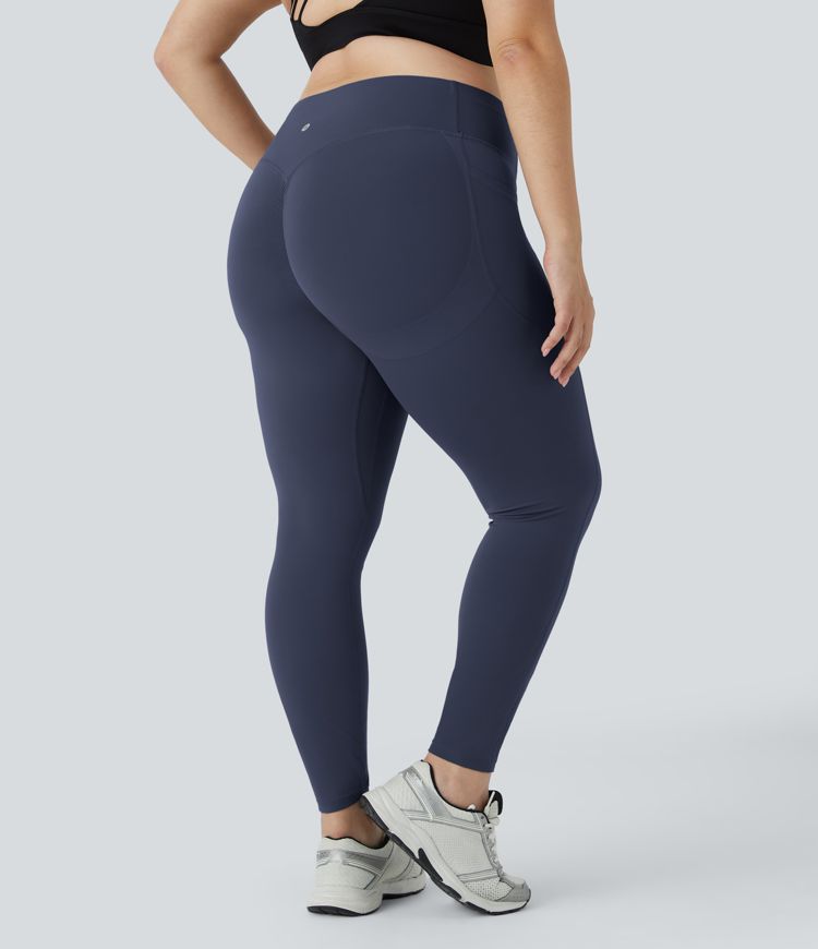 Halara UltraSculpt™ SoCinched Leggings de cintura alta con control de abdomen, realce de glúteos, bolsillos y moldeado para tallas grandes