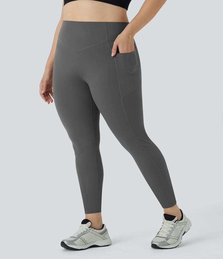 SoCinched High Waisted Butt Lifting Tummy Control Side Pocket Shaping Training UltraSculpt Plus Size Leggings