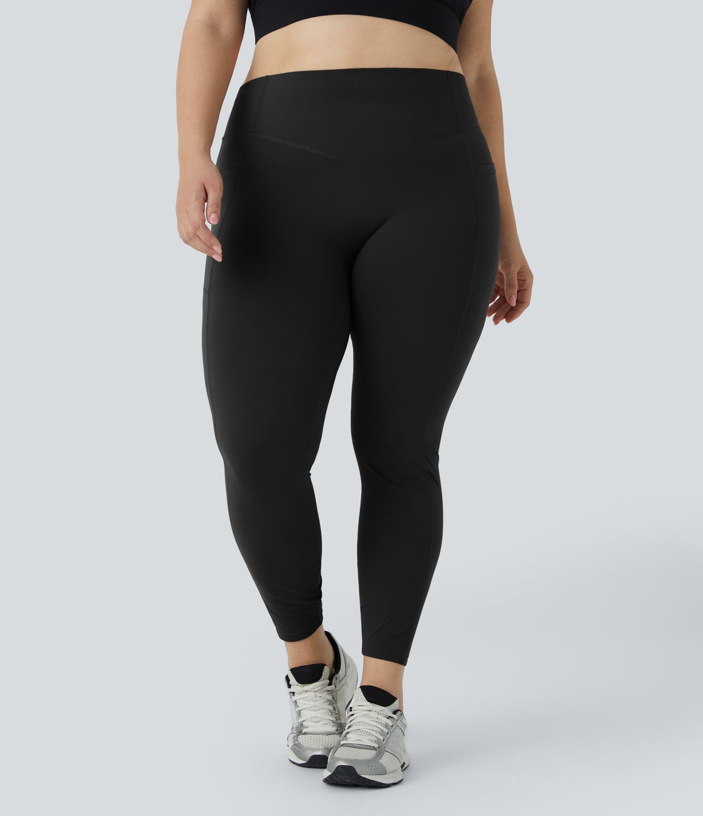 Halara UltraSculpt™ SoCinched Hohe Taille Scrunch Po Lifting Bauchkontrolle Taschen Formende Trainings Plus Size Leggings