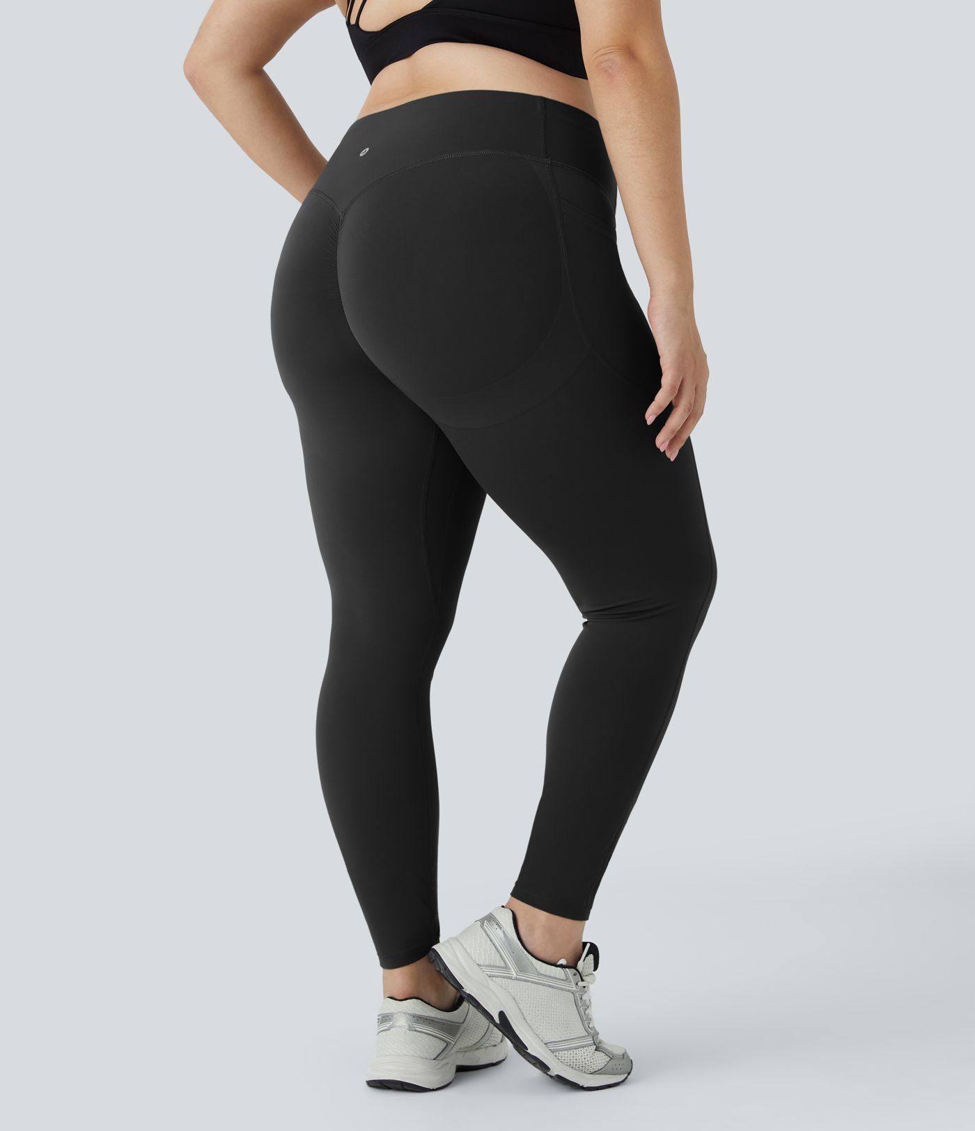 Halara UltraSculpt™ SoCinched Hohe Taille Scrunch Po Lifting Bauchkontrolle Taschen Formende Trainings Plus Size Leggings