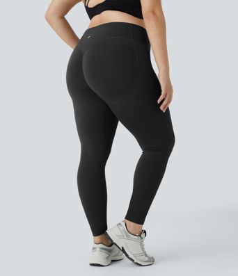 Halara UltraSculpt™ SoCinched Hohe Taille Scrunch Po Lifting Bauchkontrolle Taschen Formende Trainings Plus Size Leggings