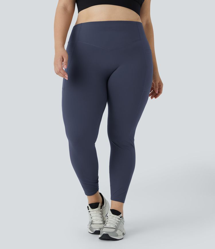 Halara UltraSculpt™ SoCinched Leggings de cintura alta con control de abdomen, realce de glúteos, bolsillos y moldeado para tallas grandes