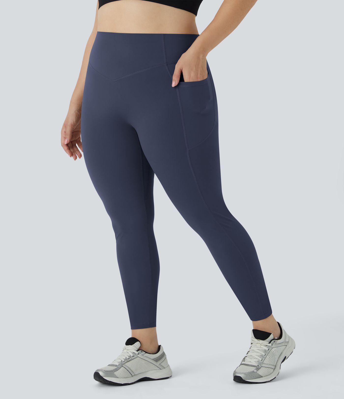 Halara UltraSculpt™ SoCinched Leggings de cintura alta con control de abdomen, realce de glúteos, bolsillos y moldeado para tallas grandes