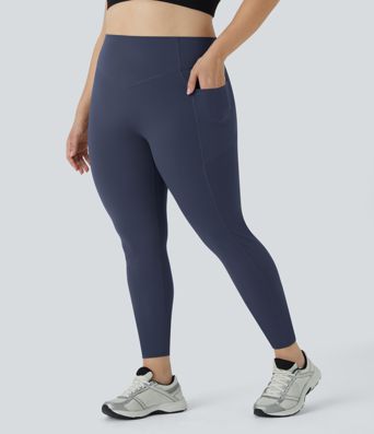 Halara UltraSculpt™ SoCinched Leggings de cintura alta con control de abdomen, realce de glúteos, bolsillos y moldeado para tallas grandes