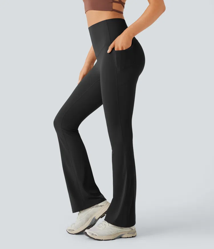 Halara UltraSculpt™ SoCinched High Waisted Tummy Control Pocket Shaping Yoga Bootcut Leggings