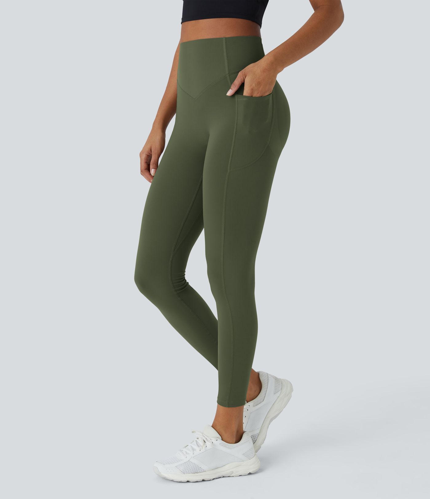 Legging d'entraînement gainant galbant taille haute avec effet scrunch et poches Halara UltraSculpt™
