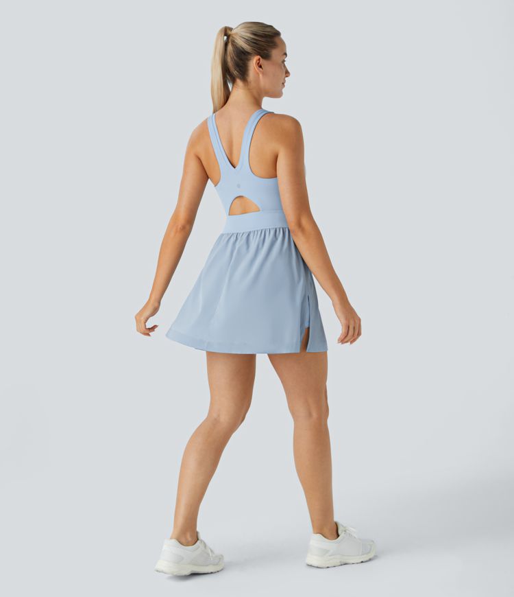 Mini vestido Breezeful™ activo Pilate secado rápido bolsillo lateral 2 en 1 dividido sin espalda