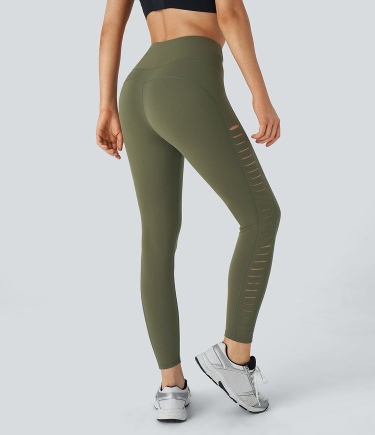 High Waisted Ripped Yoga 7/8 Leggings