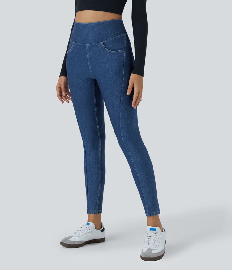 Leggings Halara Flex™ Denim elástico corazón bolsillo lateral tiro alto 7/8