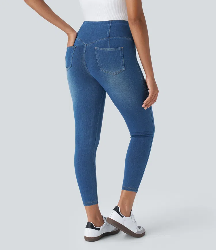 Halara Flex™ High Waisted Decorative Pocket Denim Casual 7/8 Leggings
