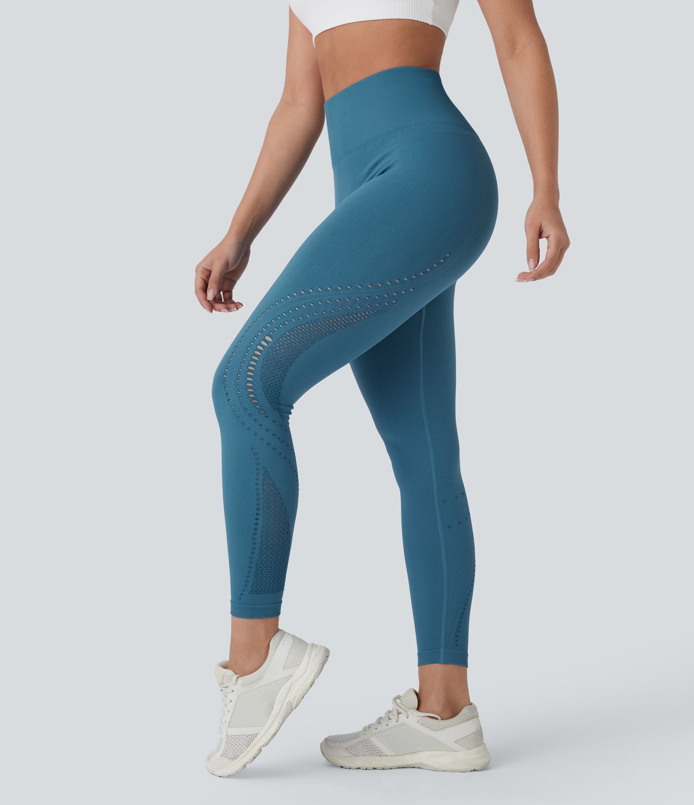 OneForm Seamless Flow High Waisted Perforated 7/8 Yoga Leggings
