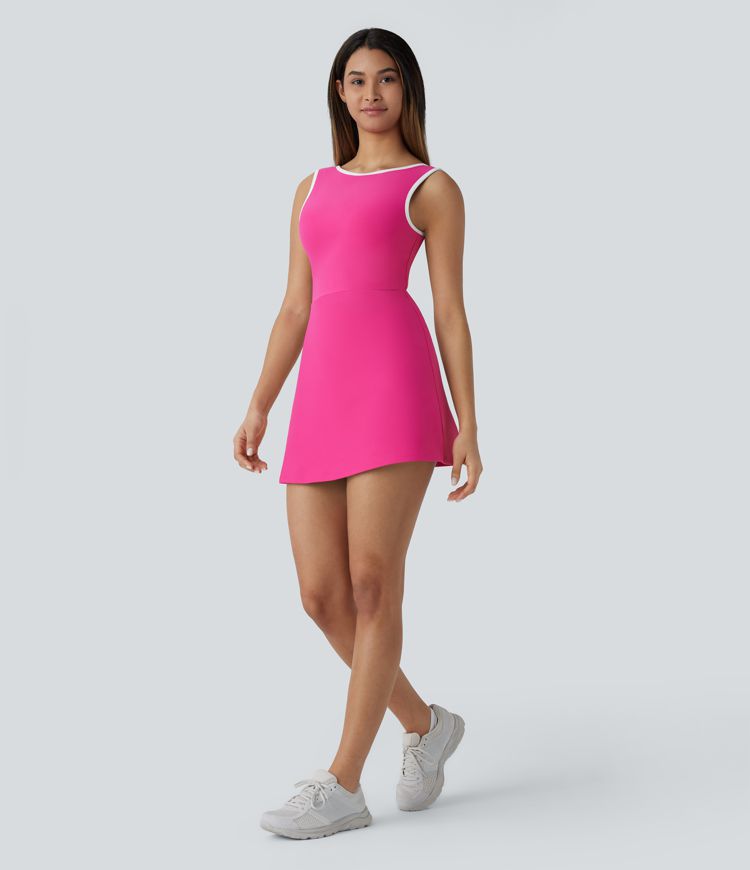 Vestido deportivo mini tenis bolsillo lateral 2 en 1 sin espalda