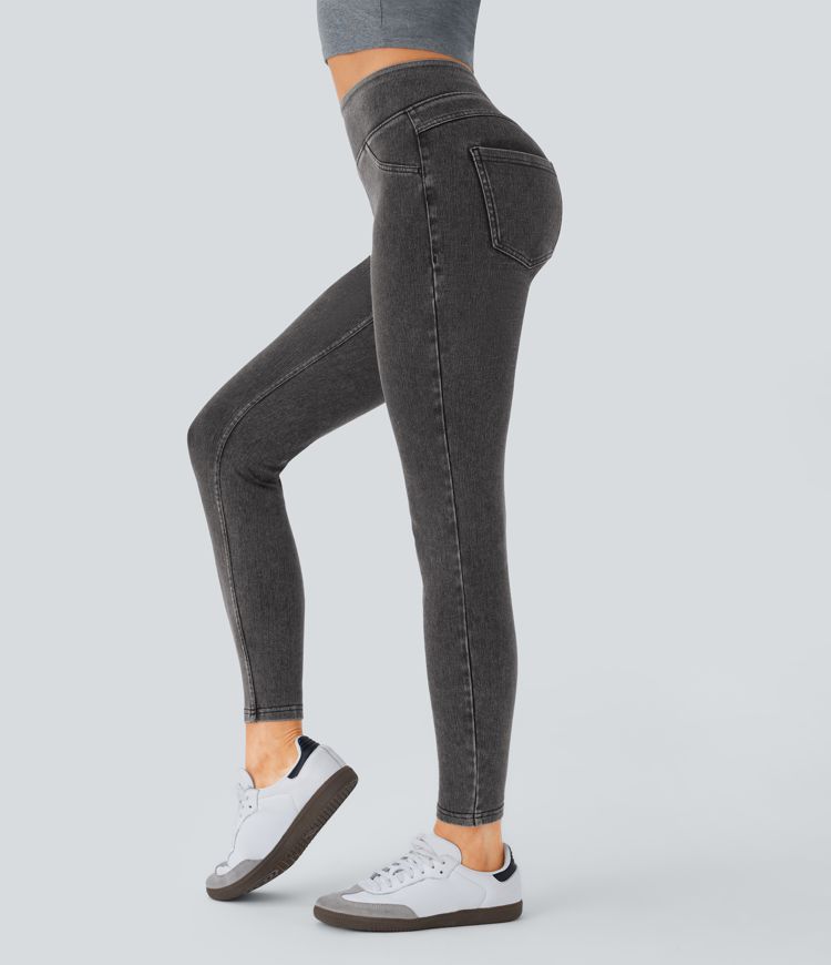 Halara Flex™ Jegging Casual Taille Haute Tricot Extensible Poche Latérale Arrière