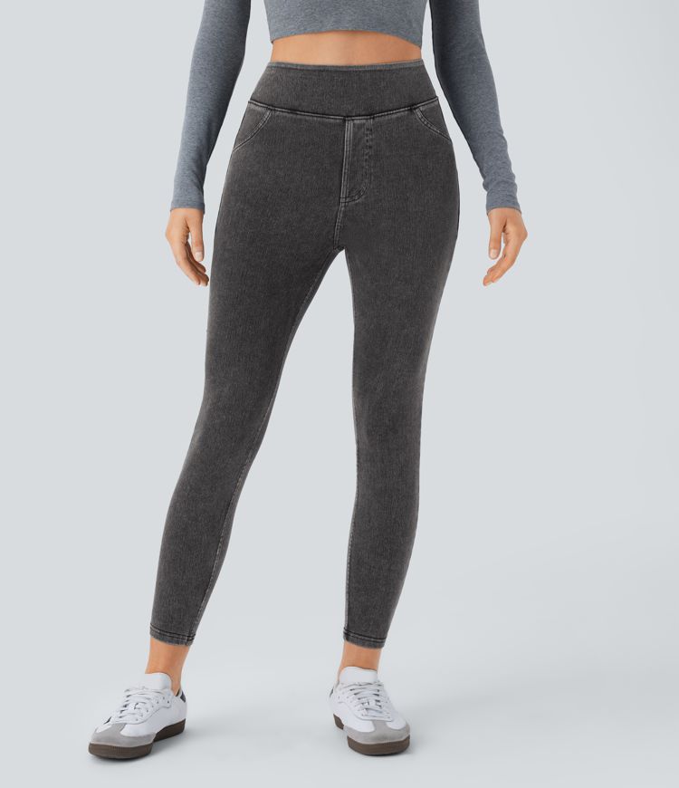 Halara Flex™ Jegging Casual Taille Haute Tricot Extensible Poche Latérale Arrière