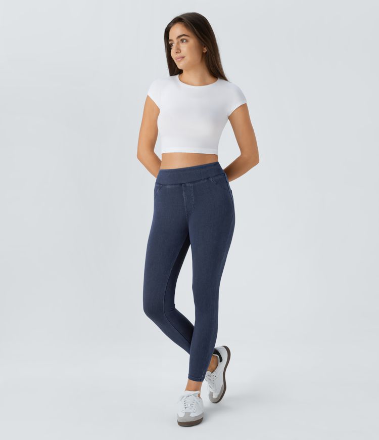 Halara Flex™ Jegging Casual Taille Haute Tricot Extensible Poche Latérale Arrière