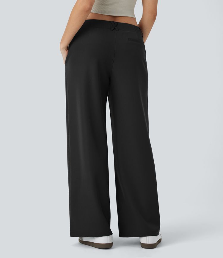 Low Rise Pocket Straight Leg Casual Pants