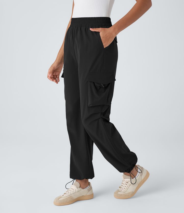 High Waisted Pockets Casual Cargo Pants