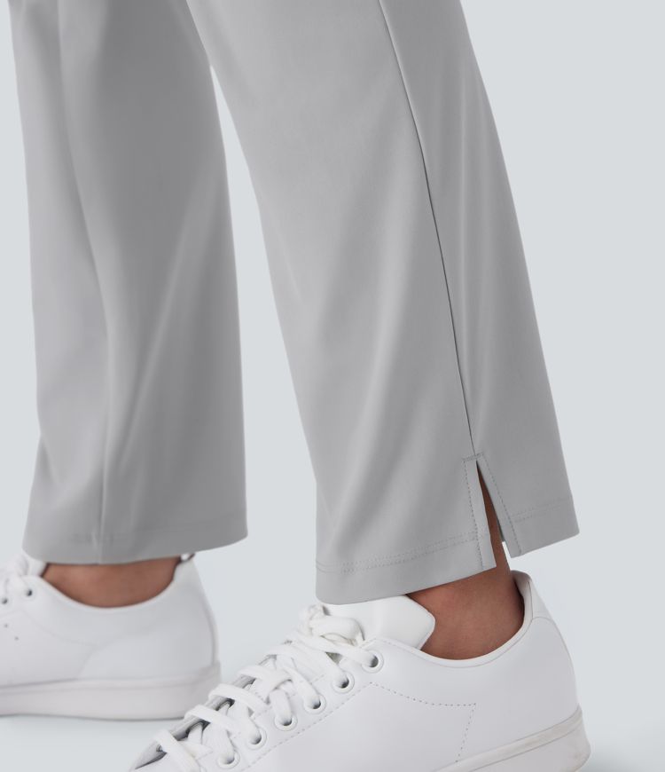 Mid Rise Multiple Pockets Split Tapered Quick Dry Golf Trousers-Golf Tee Pocket-UPF40+