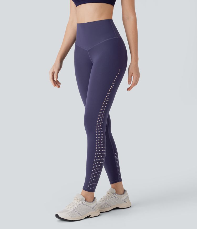 SpeedWave™ High Waisted Tummy Control Perforated Quick Dry Workout Leggings