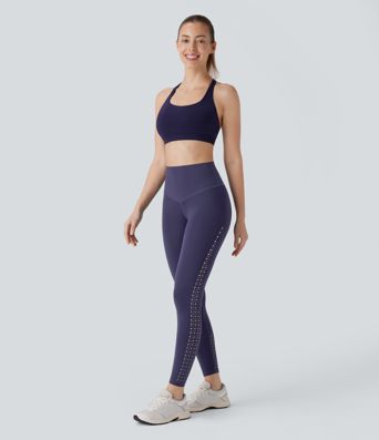 SpeedWave™ High Waisted Tummy Control Perforated Quick Dry Workout Leggings
