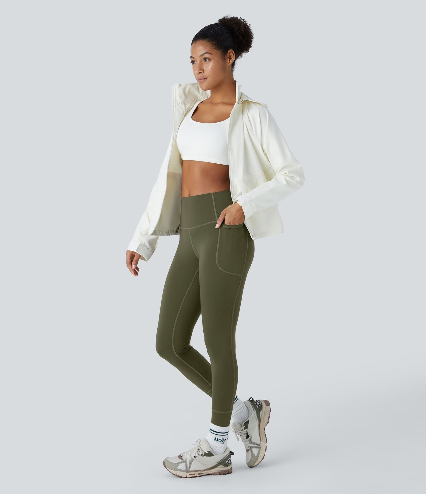 Wear-Resistant High Waisted Tummy Control Pocket 7/8 Rock Climbing Leggings