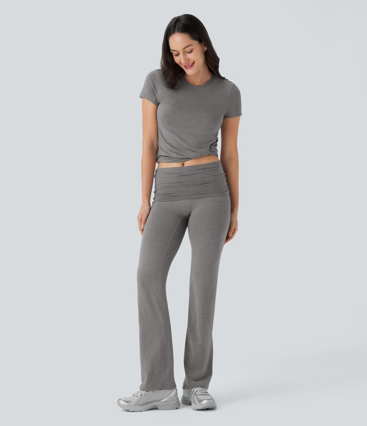 Super High Waisted Foldover Yoga Pants