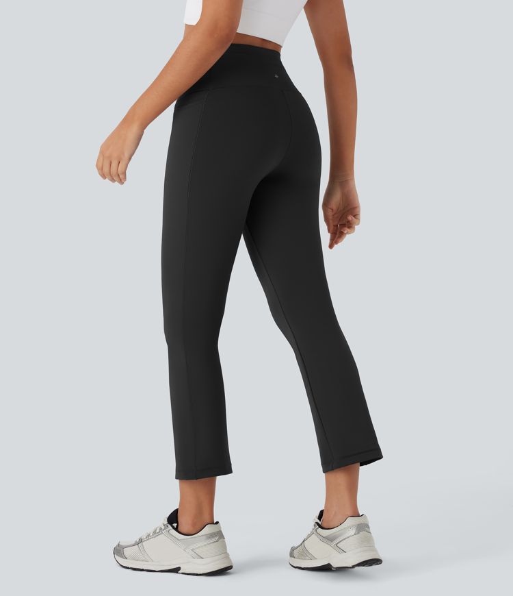 High Waisted Drawstring Pocket Skinny Cropped Yoga Pants